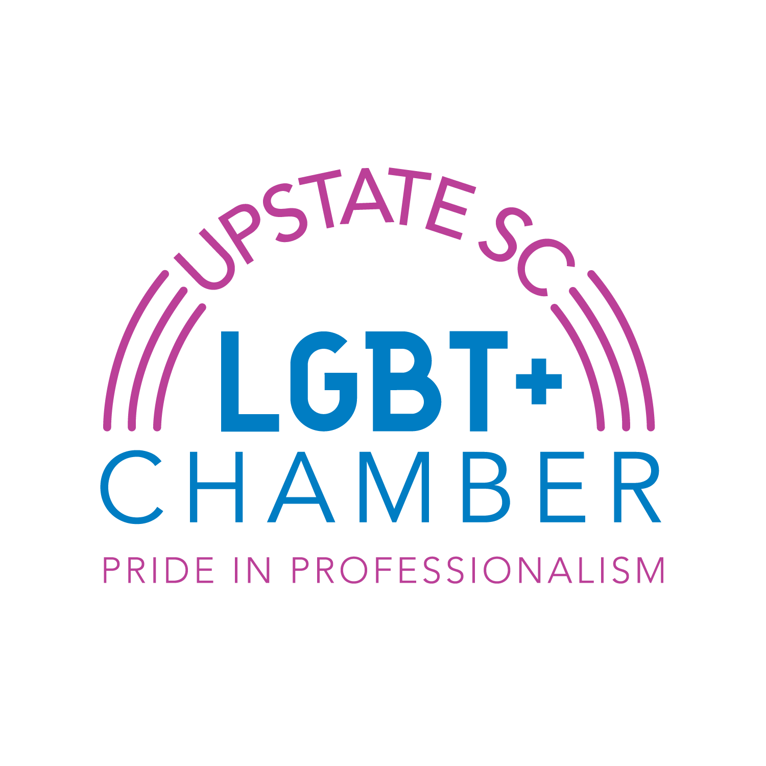 Upstate SC LGBT Chamber Logo Blue Purple with Tagline